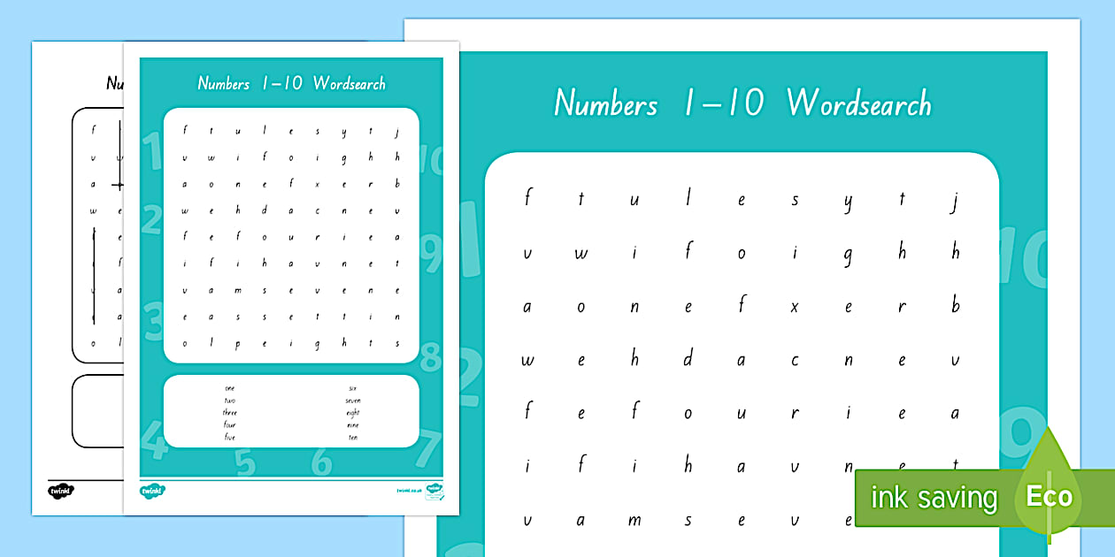 Numbers 110 Word Search (Hecho por educadores) Twinkl