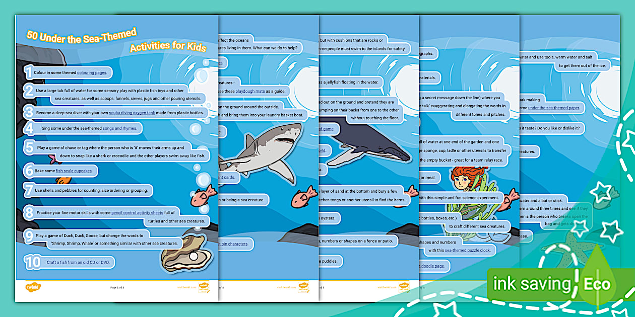50 Under the Sea-Themed Activities for Ages 3 - 5 - Twinkl