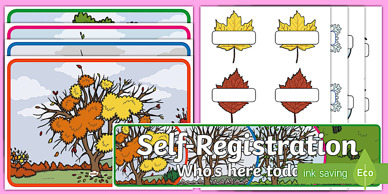 Seasonal Tree Editable Self-Registration Display Pack