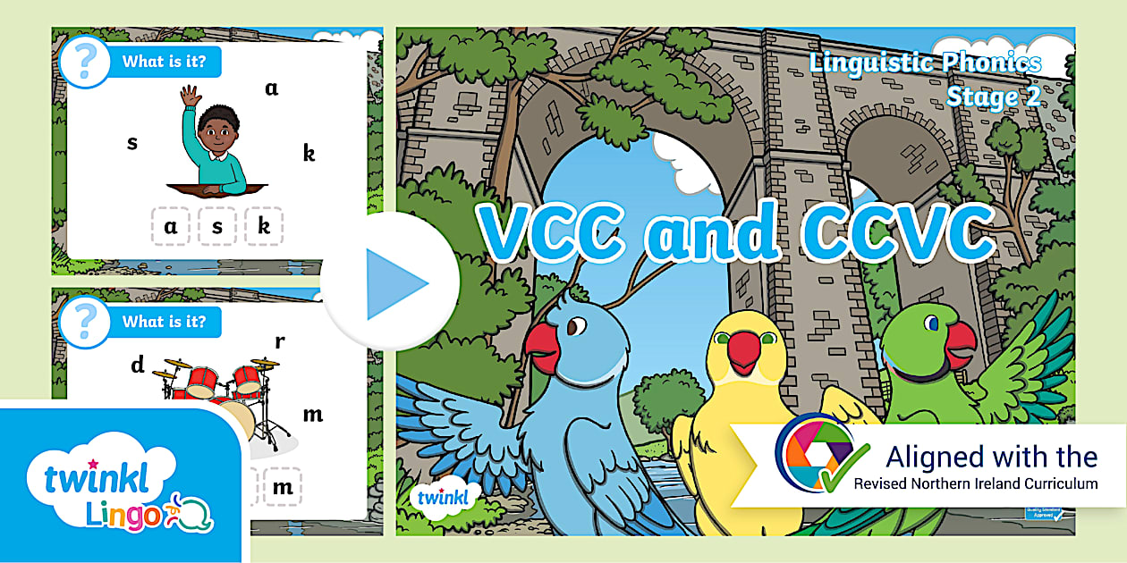 Linguistic Phonics Stage 2 VCC and CCVC PowerPoint - Twinkl