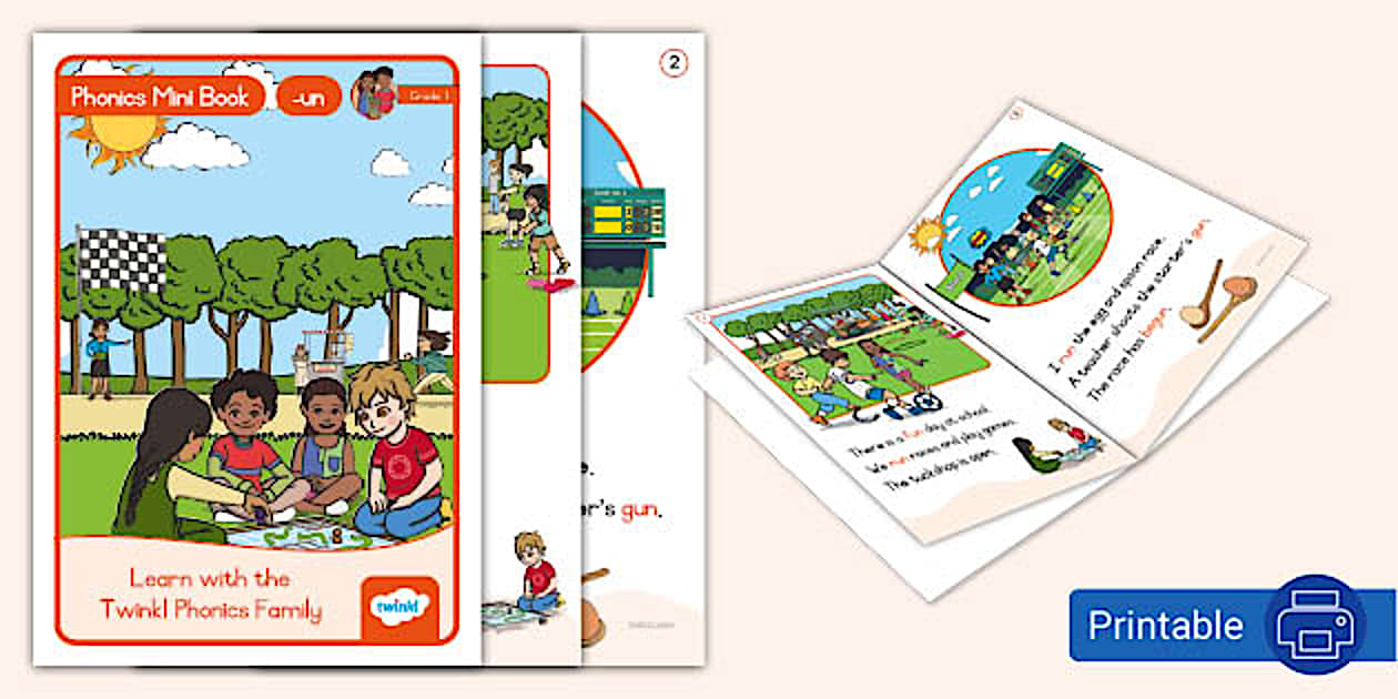 Grade 1 Phonics Mini Book -un (teacher made) - Twinkl