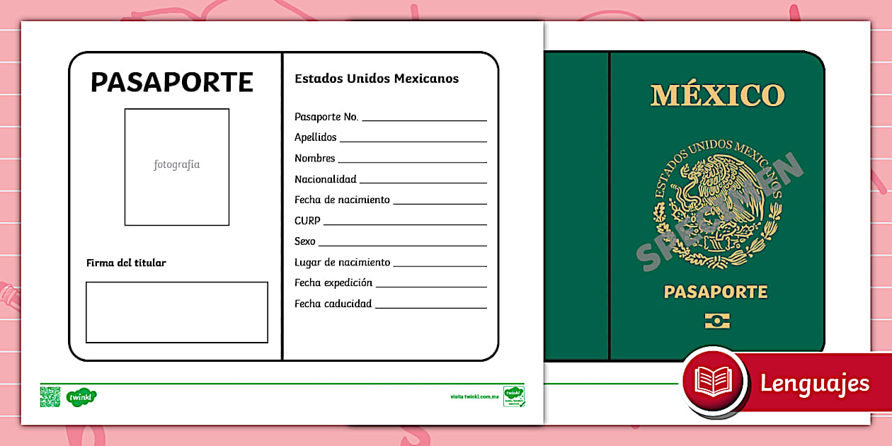 Pasaporte Mexicano Plantilla teacher Made Twinkl