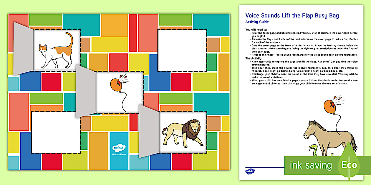 Voice Sounds Lift the Flap Busy Bag Resource Pack for Parents