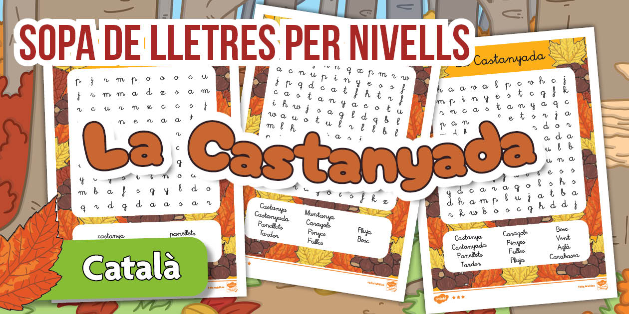 Sopa de lletres per nivells: La Castanyada - Català
