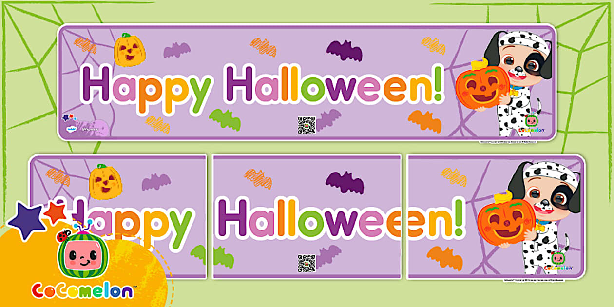 FREE! - CoComelon: Halloween Party Banner - Twinkl