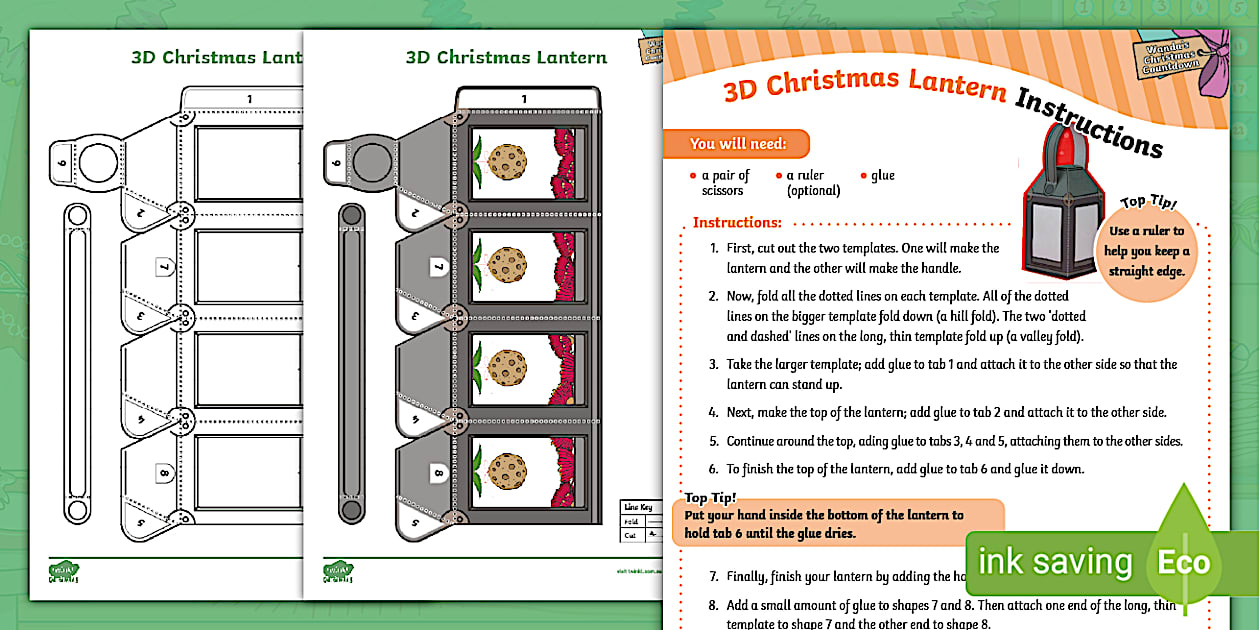 Wanda's Christmas Countdown - 3D Traditional Christmas Lantern