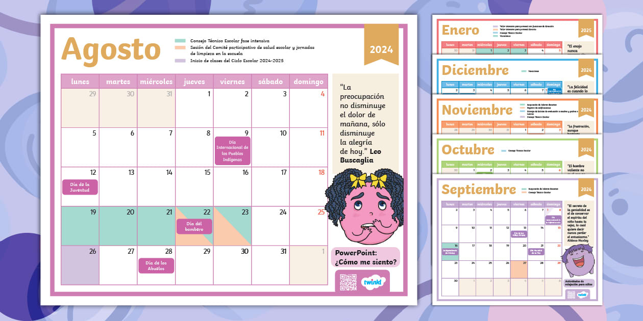 Calendario escolar 2024 a 2025