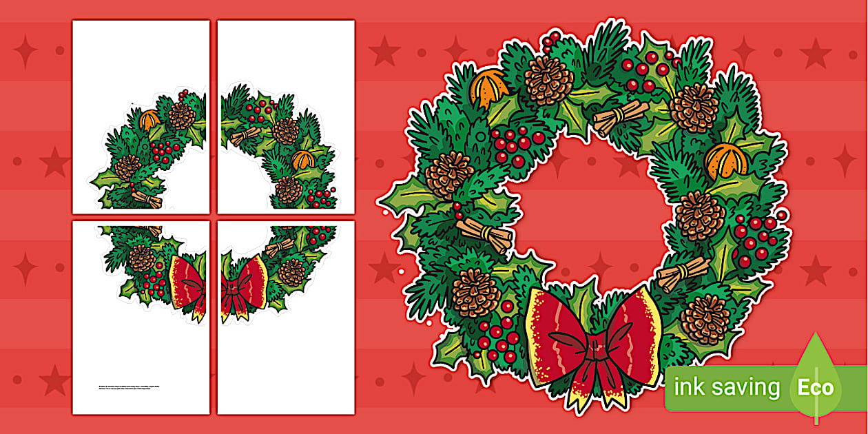 Extra Large Christmas Wreath cut Out (l #39 enseignant a fait)
