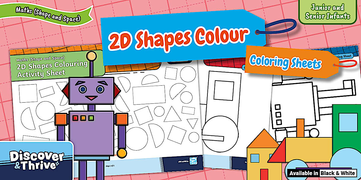 2D Shapes Colouring Page