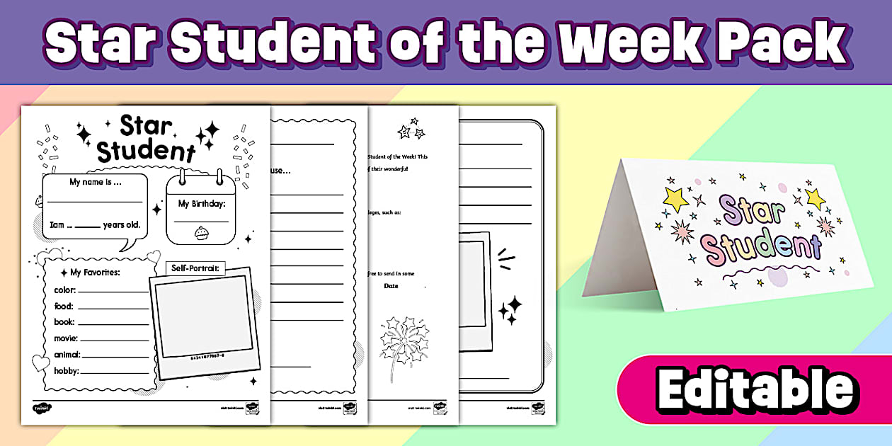 Editable Star Student of the Week Pack (teacher made)