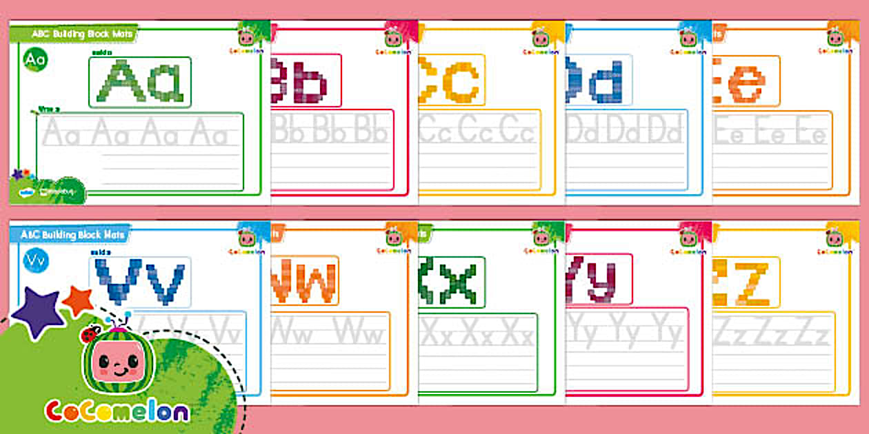 FREE! - CoComelon ABC Building Block Mats - Twinkl