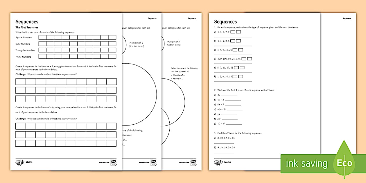 Sequences: Additional Resources Activity Pack (teacher made)