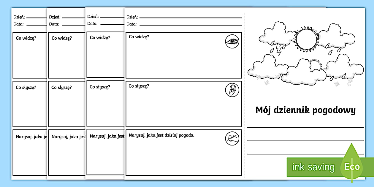Szablon Dziennik pogodowy (teacher made) - Twinkl