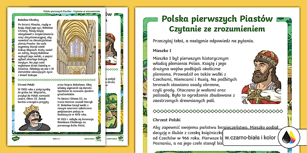 Polska Pierwszych Piastow Sprawdzian Klasa 4 Polska pierwszych Piastów | Czytanie ze zrozumieniem