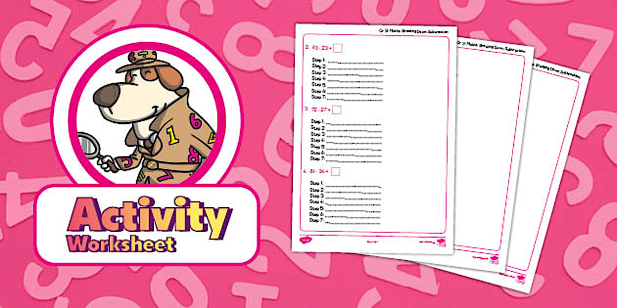 Maths Worksheet Discrease 3 Gr 3: Maths: Breaking Down Subtraction: Activity Sheet 1