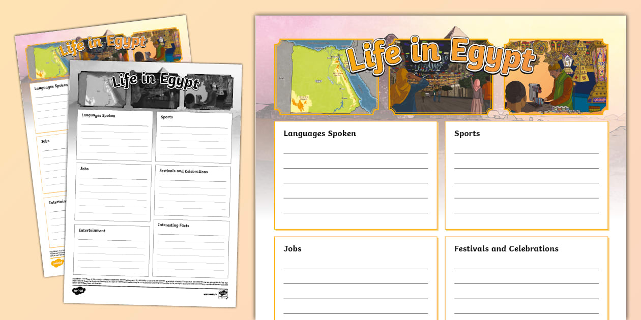 Life in Egypt Fact File Template - Twinkl