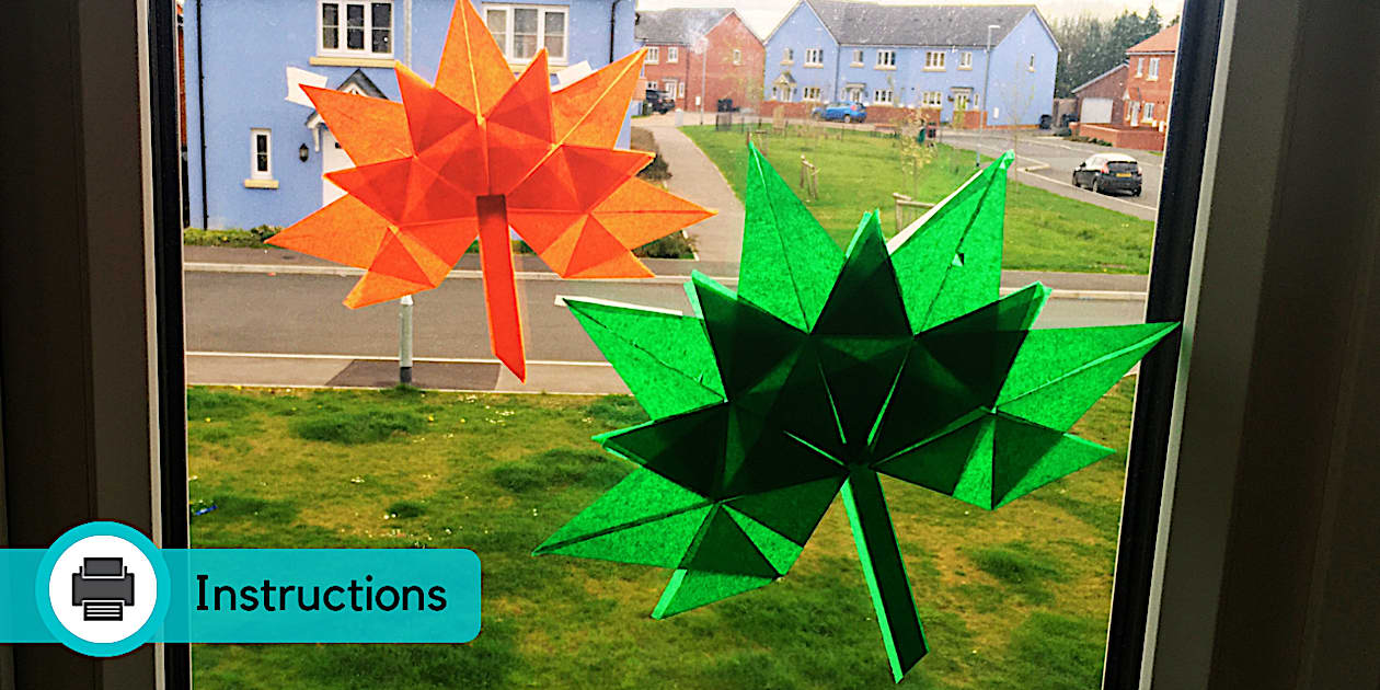 Tissue Paper Leaves Window Decoration | Nature Craft