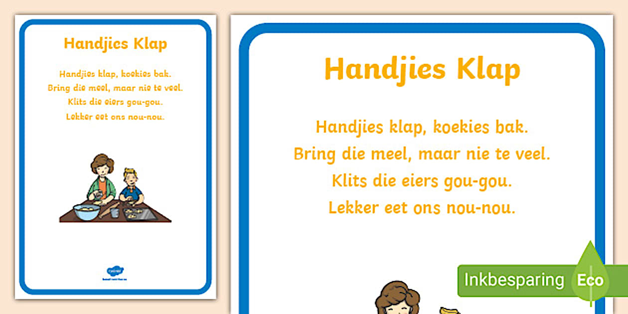 Handjies Klap Rympie Plakkaat Teacher Made Twinkl Handjies Klap Rympie Plakkaat Teacher Made Twinkl