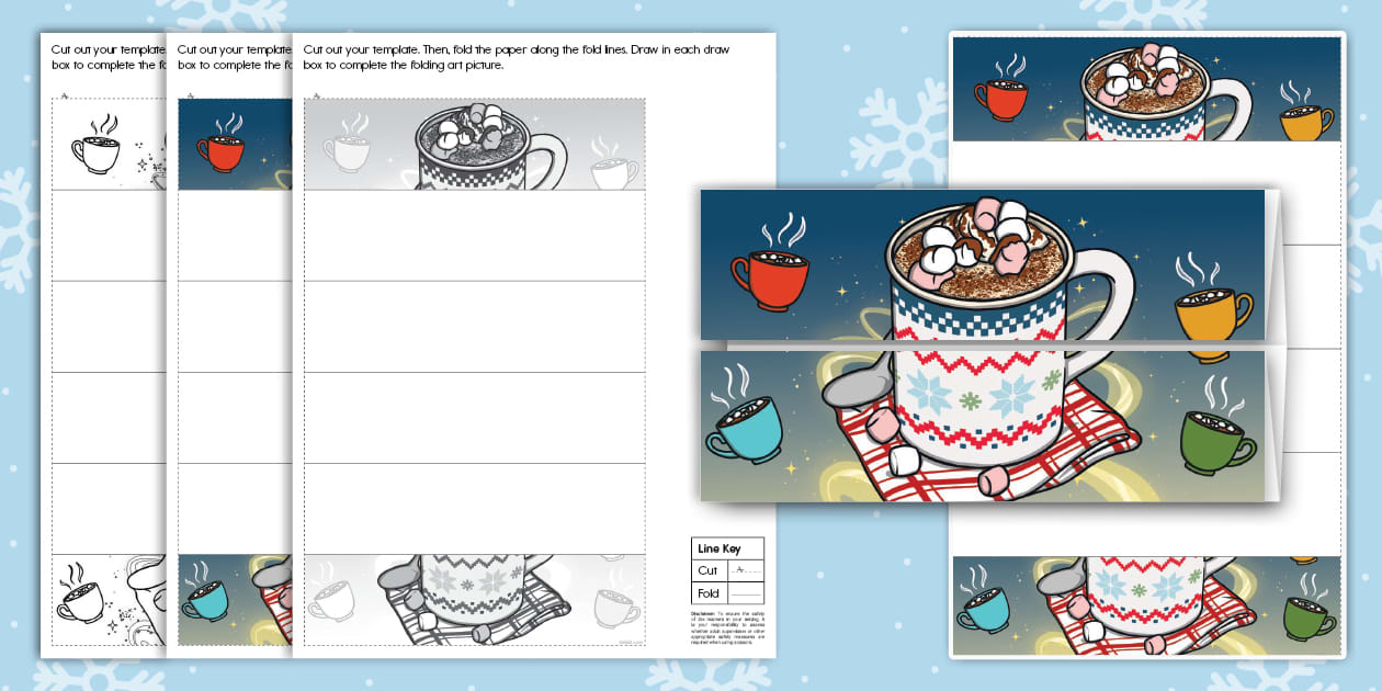 Hot Chocolate Folding Art Template (teacher made) Twinkl