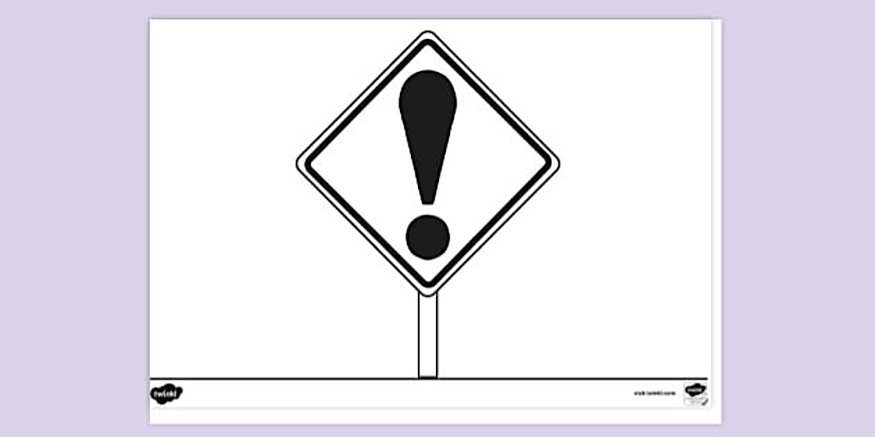 Other Hazard Road Sign Colouring Sheet