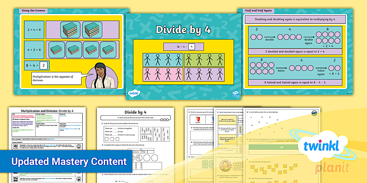 👉 Y3 Divide by 4 PlanIt Maths Lesson 7 (teacher made)
