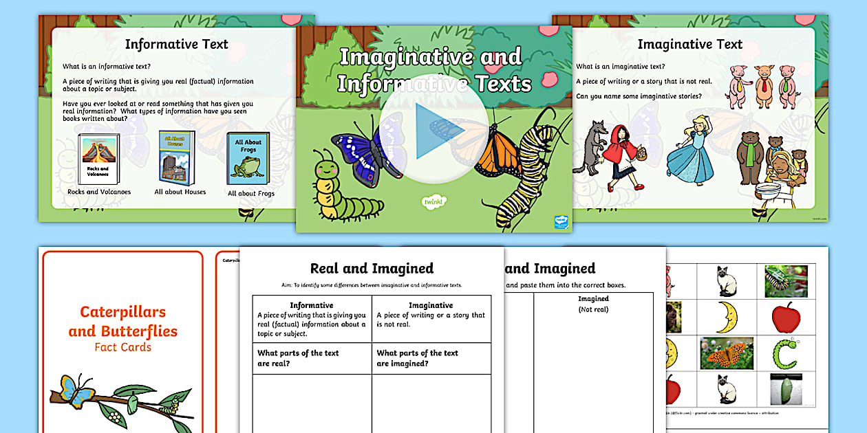 Imaginative Versus Informative Texts Lesson Teaching Pack