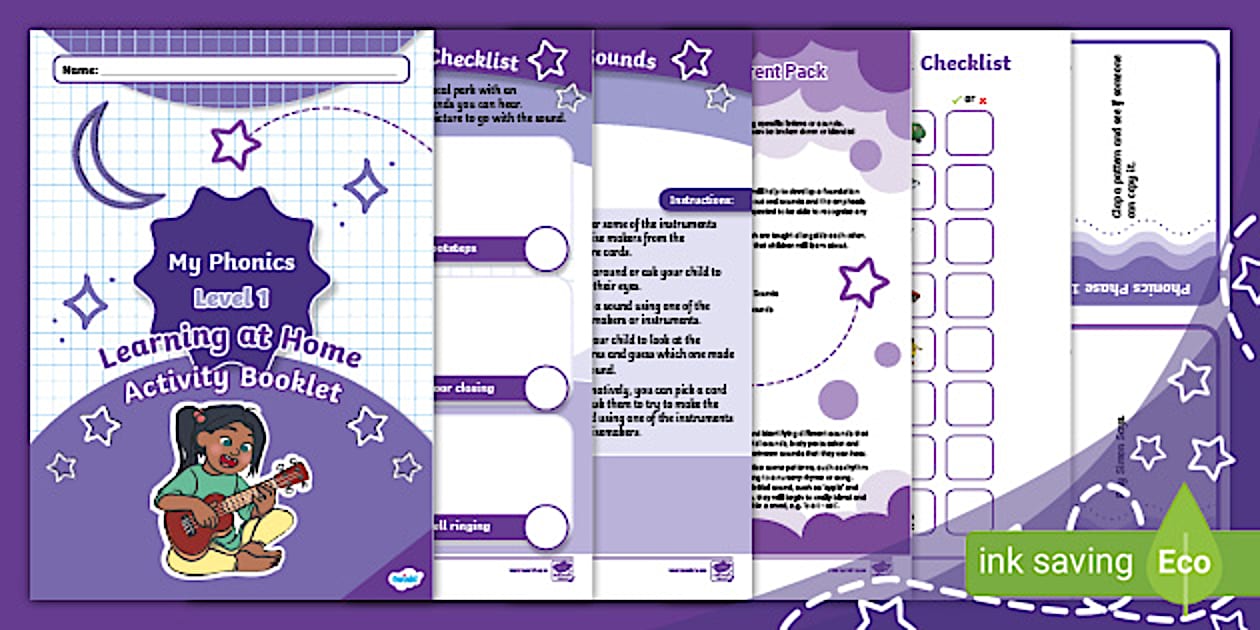 Phonics Phase 1 Learning at Home Activity Pack for Parents