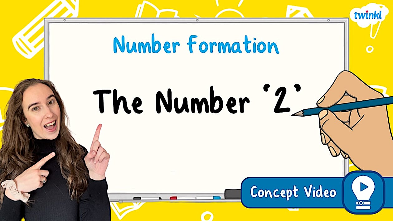 The Number #39 2 #39 (Two) Number Formation Handwriting Concept Video