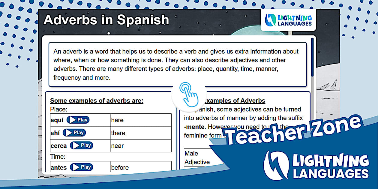 👉 Lightning Languages Spanish Go Guide Adverbs