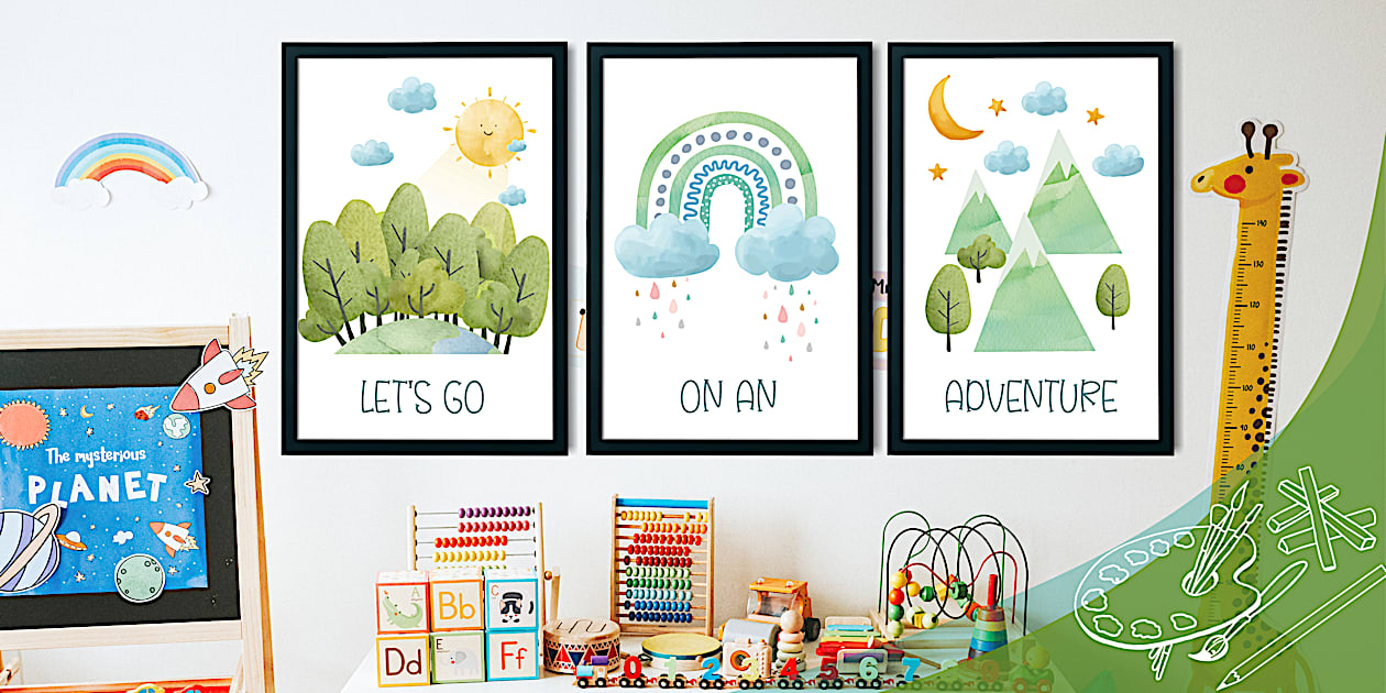 Let's Go on an Adventure Outdoors Nursery Posters Pack