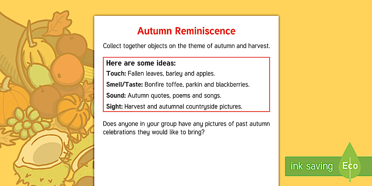 Elderly Care Autumn Adult Guidance (teacher made) Twinkl