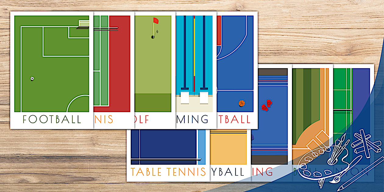 Sports Minimalist Modern Posters Pack | Twinkl Art Gallery