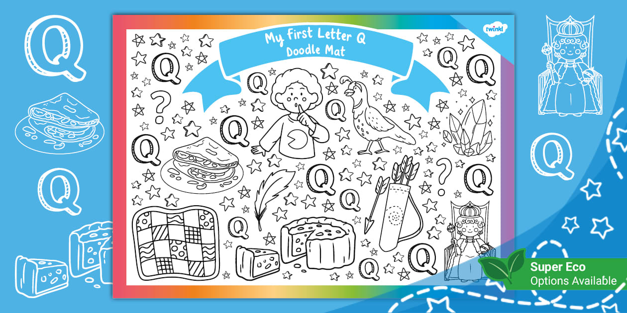 My First Letter Q Doodle Mat (teacher made) - Twinkl