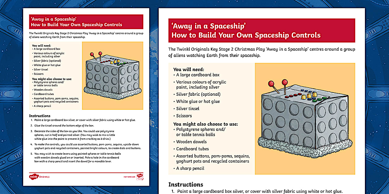 'Away in a Spaceship' DIY Spaceship Control Panel Craft Instructions