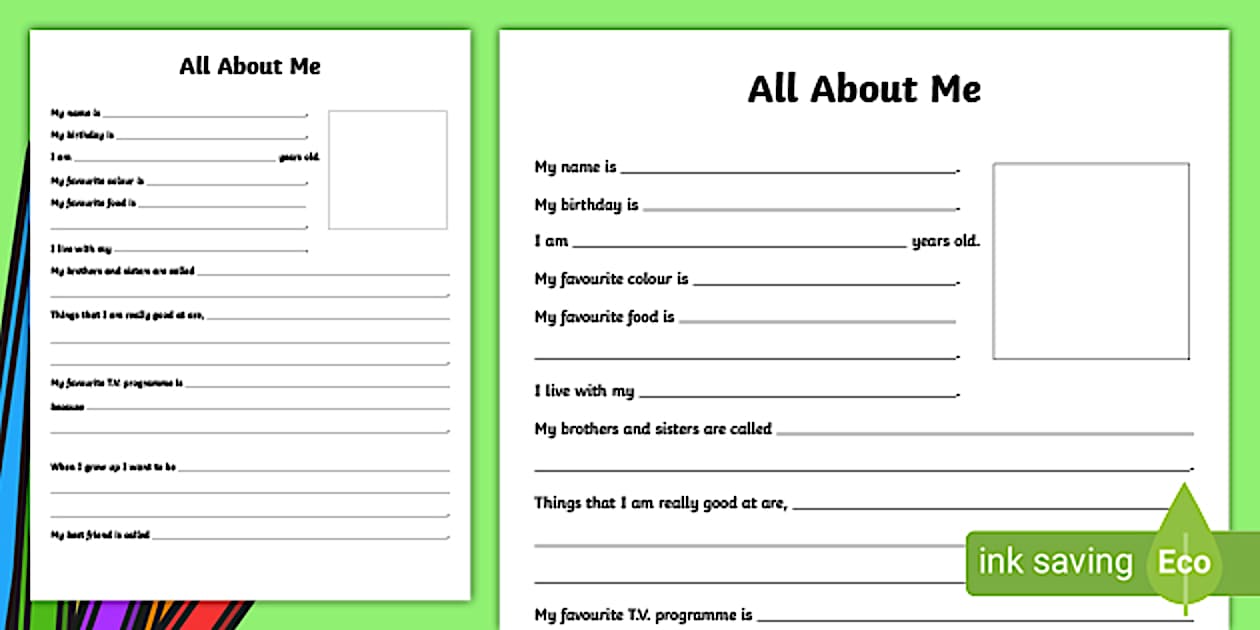 All About Me Writing Frame retmen Yapt Twinkl All about me writing frame retmen yapt twinkl