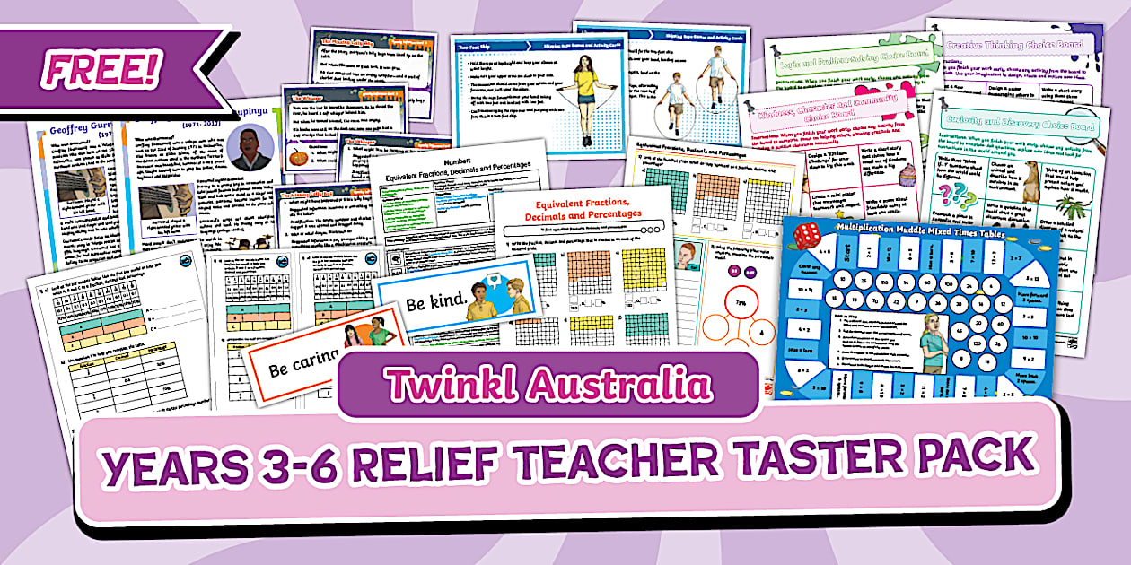 Australian 3-6 Relief Teacher Taster Resource Pack