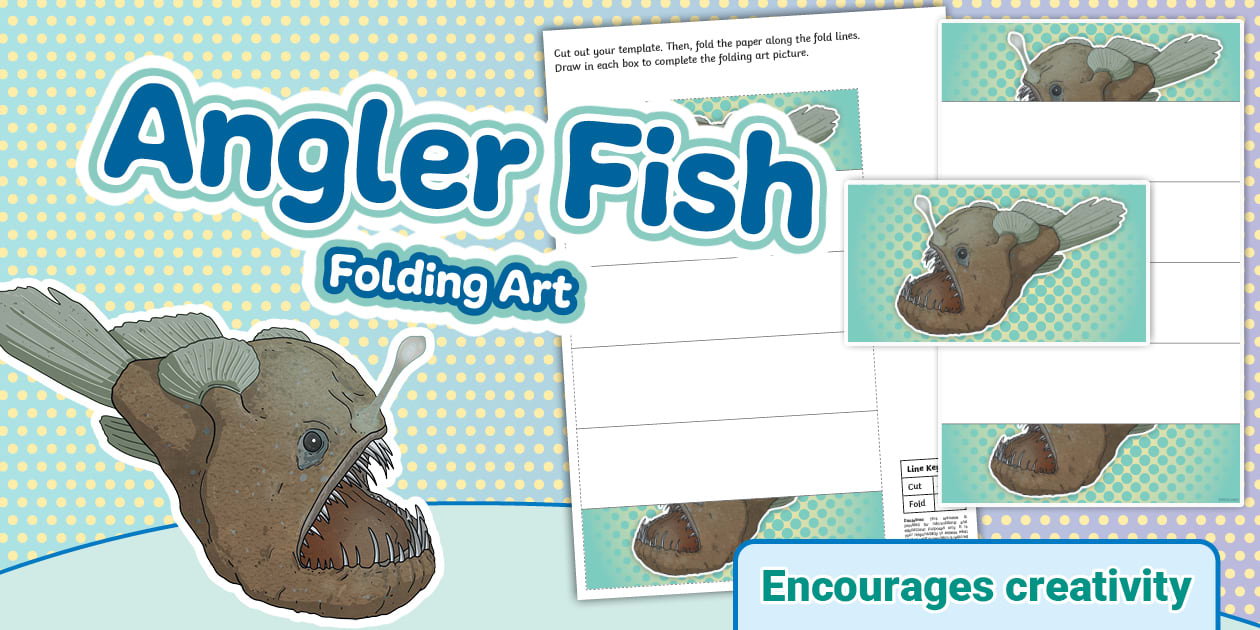 Intermediate Fish Drawing Angler Fish - Folding Art Template (CAPS Aligned)