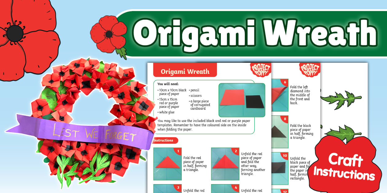Poppy Origami Wreath | Project Poppy | Twinkl