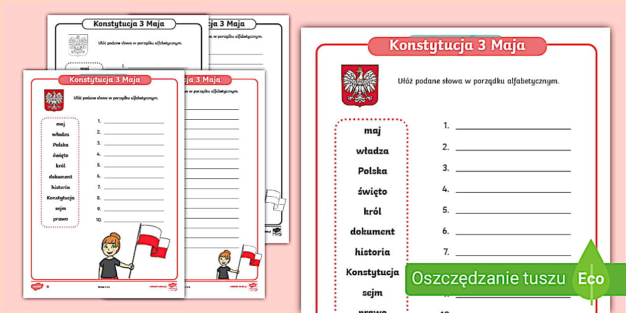 Konstytucja 3 Maja | Zadanie | Porządek alfabetyczny