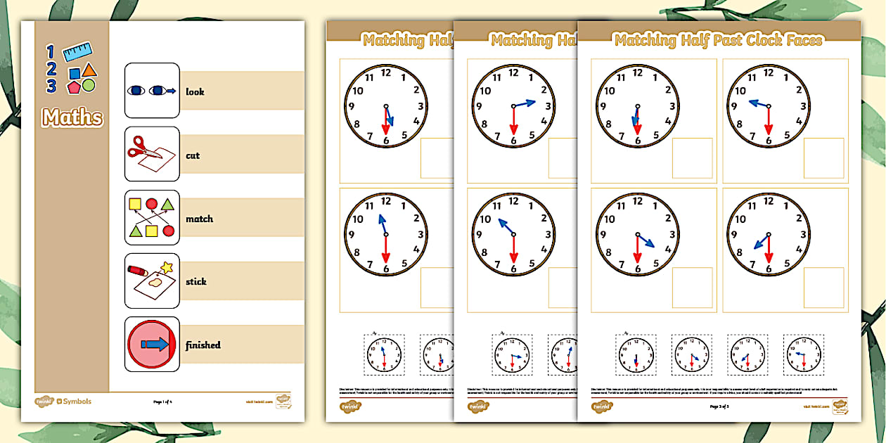 👉 SEND Structured Steps Time: Matching Half Past Clock Faces