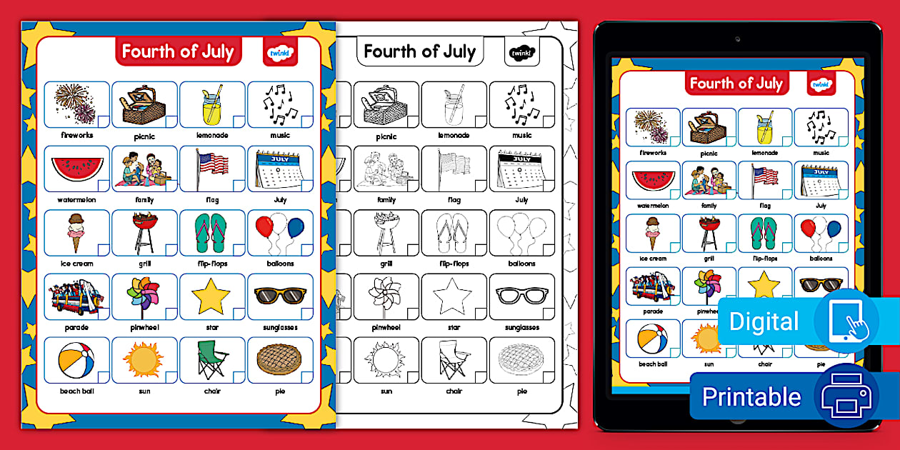 4th of July Scavenger Hunt Activity for Kids | Twinkl USA