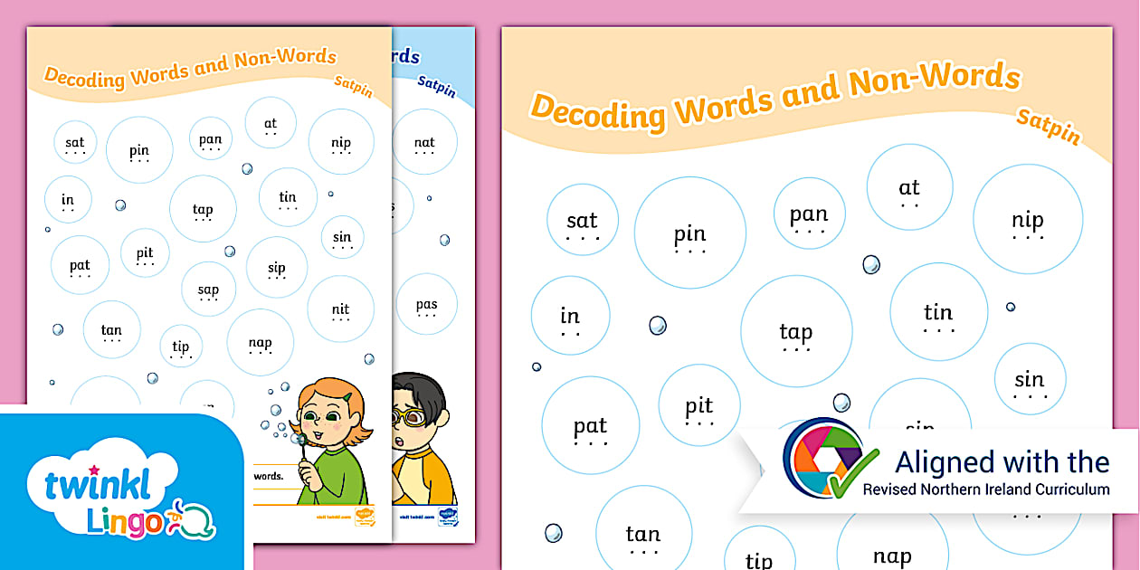 Decoding Words and Non-Words: Satpin (teacher made) - Twinkl
