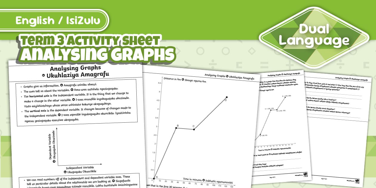 Grade 7 Maths - Term 3 - Analysing Graphs Activity sheet (CAPS Aligned)