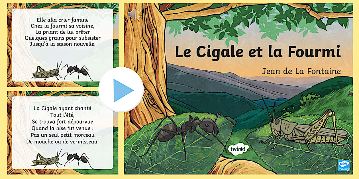 Page De Garde Anglais Cycle 2 Les Fourmis Creatives La Cigale et la Fourmi - PowerPoint - Cycle 2 - Twinkl