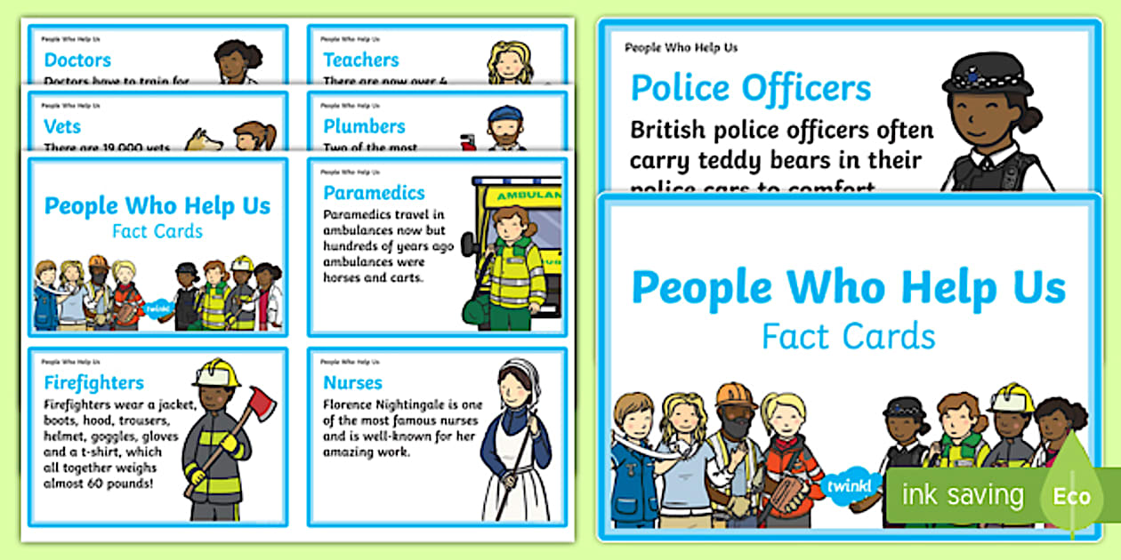 People Who Help Us Fact Cards - ESL Jobs Fact Cards - Twinkl
