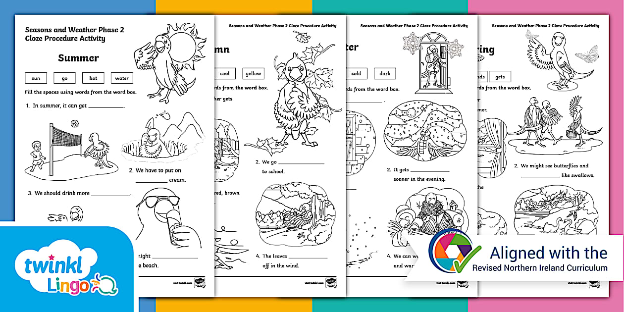 Seasons and Weather Phase 2 Cloze Procedure Activity