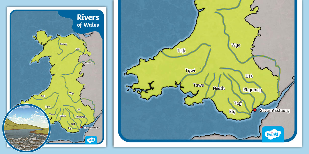 Welsh Rivers Map - Rivers in Wales - Twinkl