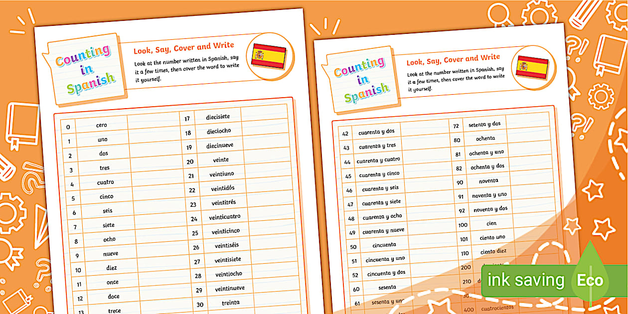 Counting in Spanish - Numbers in Spanish
