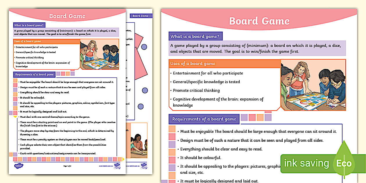 Board Game English Grade 9 Project (teacher made) - Twinkl