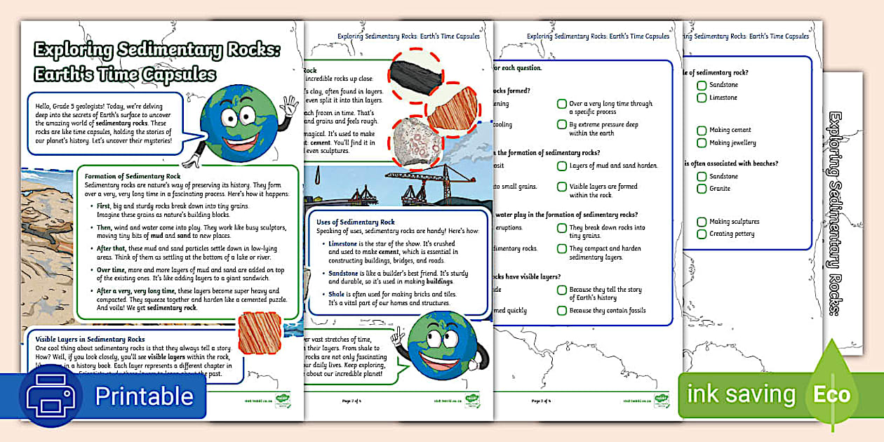 Exploring Sedimentary Rocks: Earth's Time Capsules - Twinkl